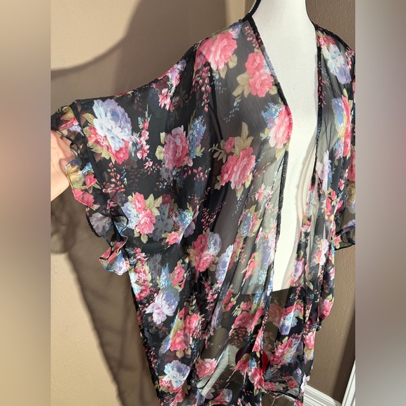Betsey Johnson Other - Betsey Johnson Floral Sheer Kimono Duster
